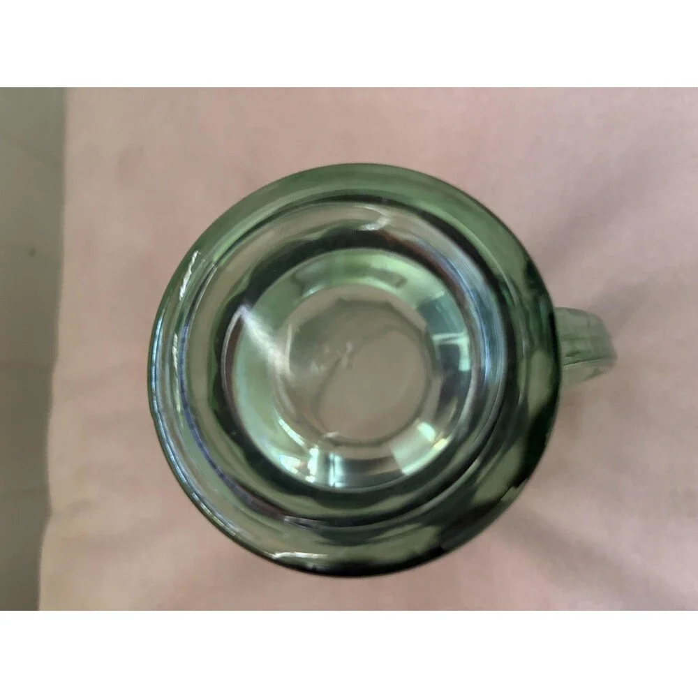 Vintage Coca Cola Libbey Glasses Set of 2 Green Handle Blue Tinted Coke